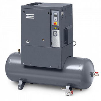 Винтовой компрессор Atlas Copco G7 10P, на ресивере 270 литров, без осушителя Винтовой компрессор Atlas Copco G7 10P, на ресивере 270 литров, без осушителя