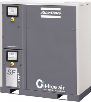 Спиральный компрессор Atlas Copco SF DM22+ 8P Multiblock, без осушителя, с двойным выходом сжатого воздуха Спиральный компрессор Atlas Copco SF DM22+ 8P Multiblock, без осушителя, с двойным выходом сжатого воздуха