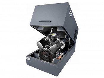 Поршневой маслосмазываемый двухступенчатый компрессор Atlas Copco LT5-15, на раме, с кожухом Поршневой маслосмазываемый двухступенчатый компрессор Atlas Copco LT5-15, на раме, с кожухом